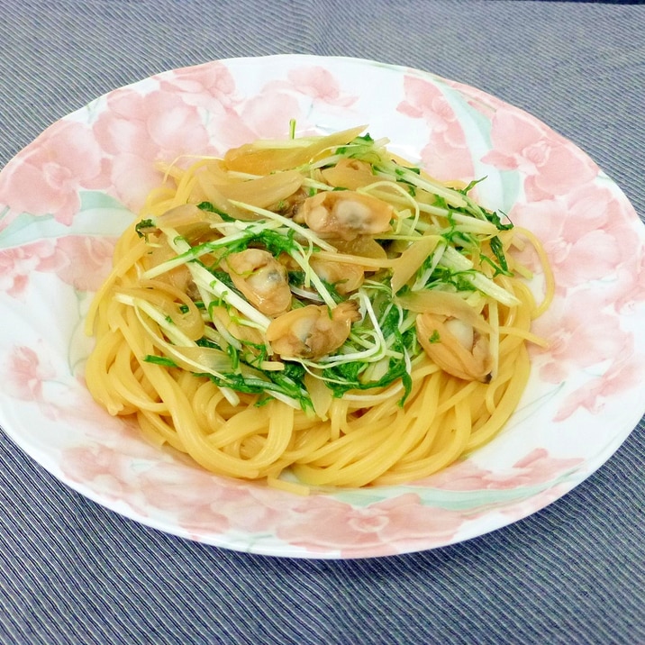 あさりと水菜のパスタ